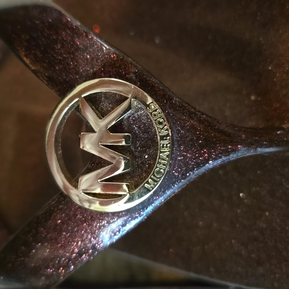 Michael Kors Burgundy Glitter Sandals/Flip Flops - Picture 9 of 9